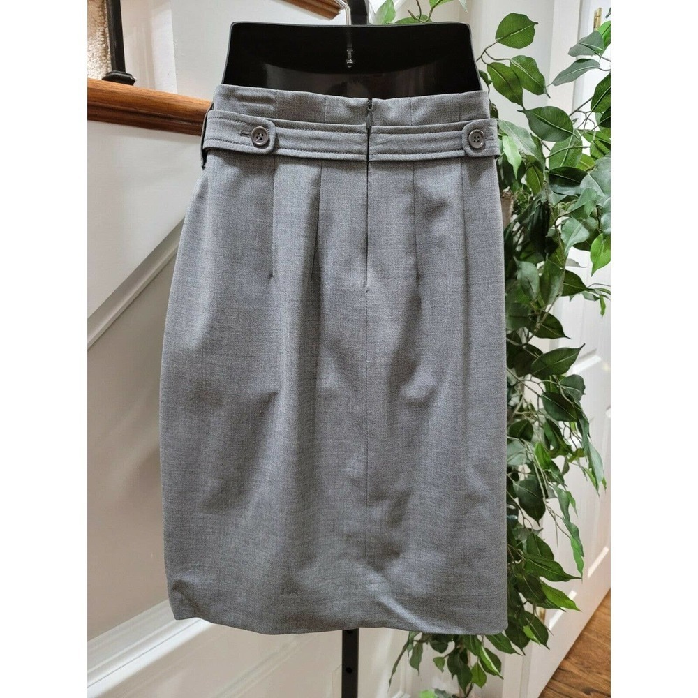 BCBGMAXAZRIA Women's Gray Wool and Spandex Knee Length Flare‎ Skirt Size 08 - Picture 5 of 9